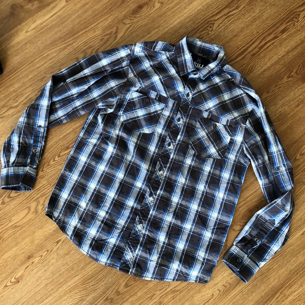 Buy 1 Get 2 Drill Slim fit stretch white large and Alfani blue shirt cotton - Picture 2 of 11